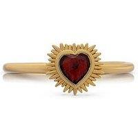 Rachel Jackson Electric Love Mini Garnet Heart Ring