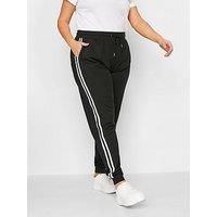 Long Tall Sally Tall Side Stripe Black Trouser