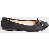 Long Tall Sally Suedette Ballerina Black