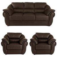 Naples Leather 3 Seater + 2 Armchairs Set (Buy And Save!) - Fsc Certified