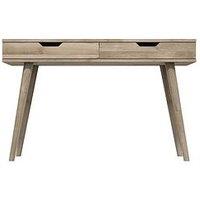 One Call Mustique Ready Assembled 2 Drawer Office Desk - Oak