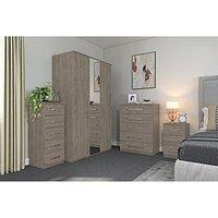 One Call Reagon Ready Assembled 4 Piece Package - 2 Door Wardrobe, 5 Drawer Chest And 2 Bedside Chests