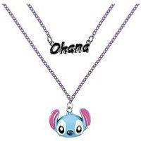 Disney Lilo & Stitch Blue Ohana Stitch Double Layered Necklace