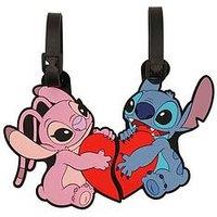 Disney Lilo And Stitch Blue, Pink And Red 2 Piece Luggage Tag Set