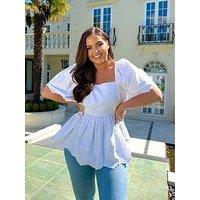 In The Style Jac Jossa Broderie Smock Top - White