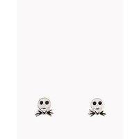 Disney Nightmare Before Christmas Jack Skellington Sterling Silver Enamel Stamp Stud Earrings