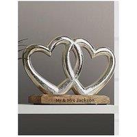 The Personalised Memento Company Personalised Double Heart Ornament