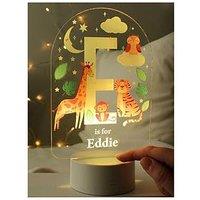 The Personalised Memento Company Personalised Animal Alphabet Led Colour Changing Night Light