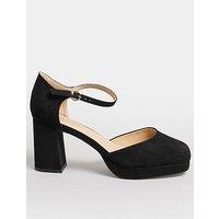 Yours Extra Wide Fit Platform Court Shoe - Black