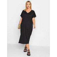 Yours Side Split T-Shirt Dress Black