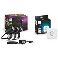 Philips Hue Hue Lily White And Colour Ambiance Outdoor Smart Spotlight Base Kit With Hue Bridge