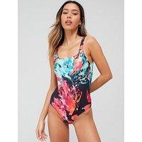 V By Very Shape Enhancing Square Neck Swimsuit - Multi