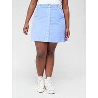 Tommy Jeans Curve Button Down Cord Mini Skirt - Blue