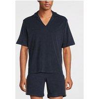 Ps Paul Smith Stripe Short Sleeve Towel Top - Blue