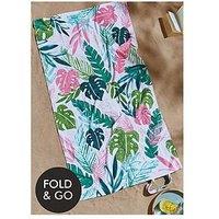 Catherine Lansfield Tropic Palms Beach Towel In A Bag