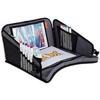 Dreambaby On-The-Go Extra-Large Car Tray Table With Tablet Holder, Storage Pockets & Carry Strap - Black