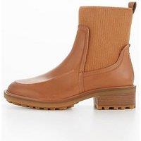 Tommy Hilfiger Leather Sock Boot - Brown