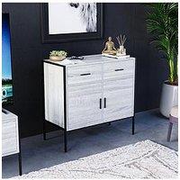 Vida Designs Brooklyn 2 Door, 2 Drawer Sideboard - Grey Oak