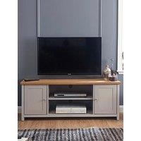 Gfw Lancaster 2 Door Large Tv Cabinet - Fits Up To 55 Inch Tv - Grey/Oak