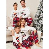 Very Man Mens Family Penguin Mini Me Christmas Pyjamas - Red
