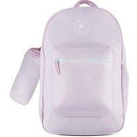 Converse Junior Girls Kids Chuck Patch Backpack & Pencil Case - Pink