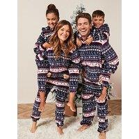 V By Very Ladies Family Christmas Fairisle All-In-One - Navy