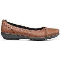 Hotter Robyn Ii Casual Leather Ballerina Shoes - Rich Tan