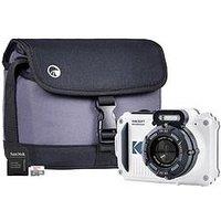 Kodak Pixpro Wpz2 4X Zoom Tough Camera Inc Shoulder Bag With Compartment & 32Gb Microsd Card - White