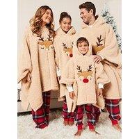 Mini V By Very Kids Family Reindeer Christmas Slanket - Brown