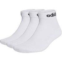 Adidas Sportswear Unisex 3 Pack Cushioned Linear Ankle Socks - White