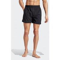 Adidas Men'S Solid Small Logo Swim Short - Black