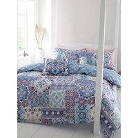 Catherine Lansfield Boho Patchwork Duvet Cover Set - Blue