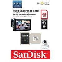 Sandisk High Endurance Microsd 256Gb + Sd Adapter - For Dash Cams & Home Monitoring