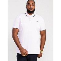 D555 Hamford2 Two Colour Rib Tipping Pique Polo Shirt - Pink