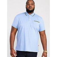 D555 Talbot Pique Polo Shirt With Pocket Opening - Blue