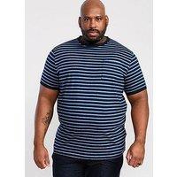 D555 Beamont Jacquard Stripe T-Shirt - Navy