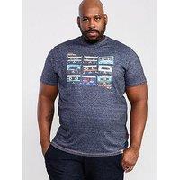 D555 Apsey Cassette Tape Printed T-Shirt - Navy