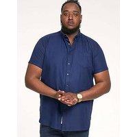 D555 James Basic Oxford Short Sleeve Shirt -Navy