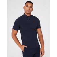 Hackett Slim Fit Logo Polo Shirt - Navy