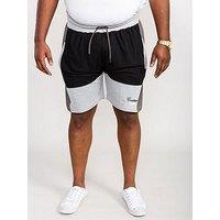 D555 Kirton Couture Elasticated Waistband Cut-And-Sew Shorts - Black