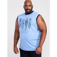 D555 Bretton Surfboard Printed Sleeveless T-Shirt - Blue