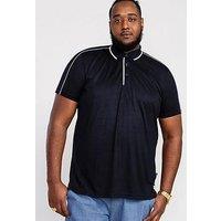 D555 Sussex Piping Detail And Tipping Jersey Polo Shirt - Navy