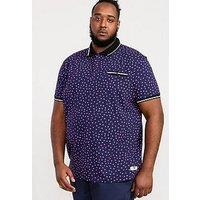 D555 Rover Melon Printed Polo Shirt - Navy
