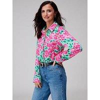 Lucy Mecklenburgh X V By Very Satin Printed Shirt - Multi