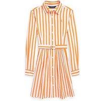 Ralph Lauren Girls Stripe Shirt Dress - Light Orange