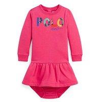 Ralph Lauren Baby Girls Polo Sweat Dress - Bright Pink