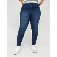 V By Very Curve Supersoft High Waisted Stretch Skinny Jean - Dark Wash