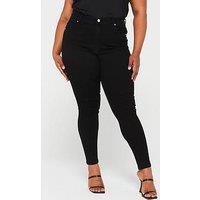 V By Very Curve Supersoft High Waisted Skinny Jean - Black