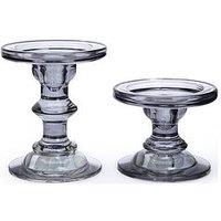 Very Home Smoked Glass Candle Holders
