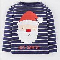 Mini V By Very Boys Santa Stripe Xmas T-Shirt - Multi